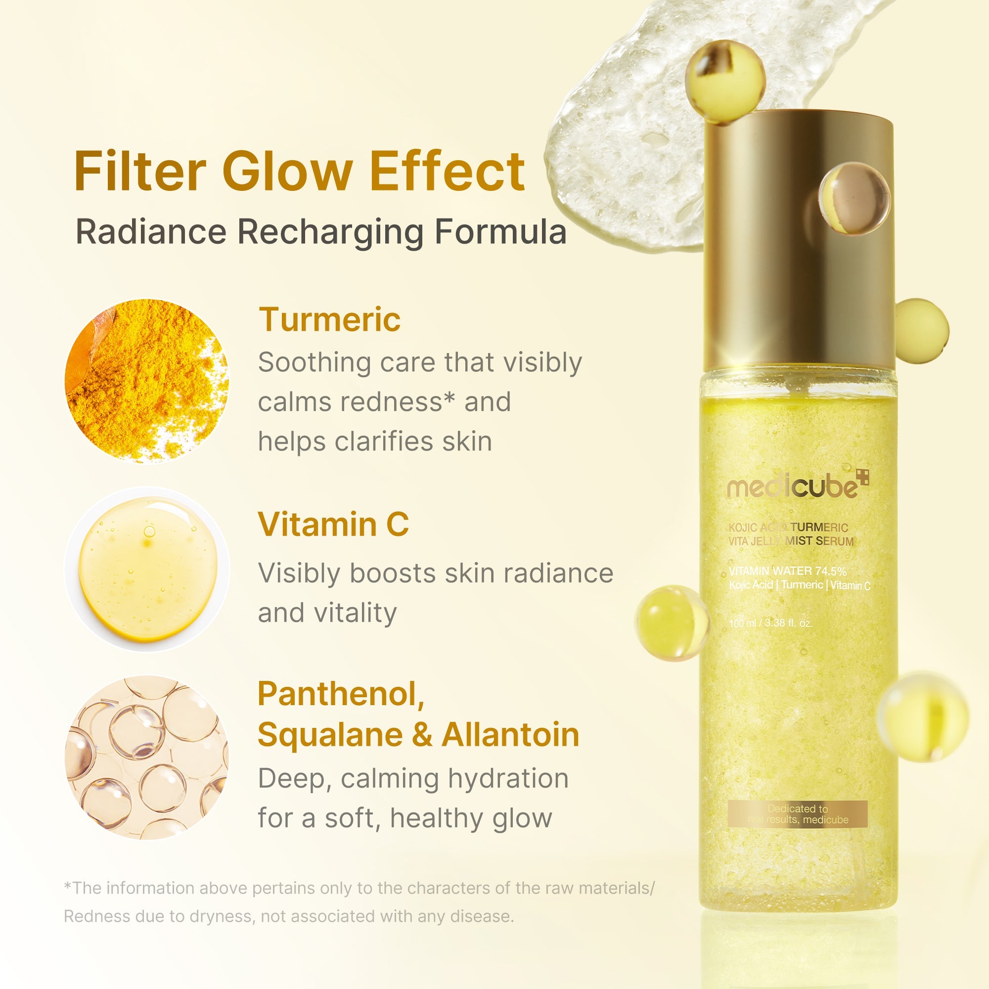 Kojic Acid Turmeric Vitamin Gold Jelly Mist Serum - Everyday Premium K Beauty