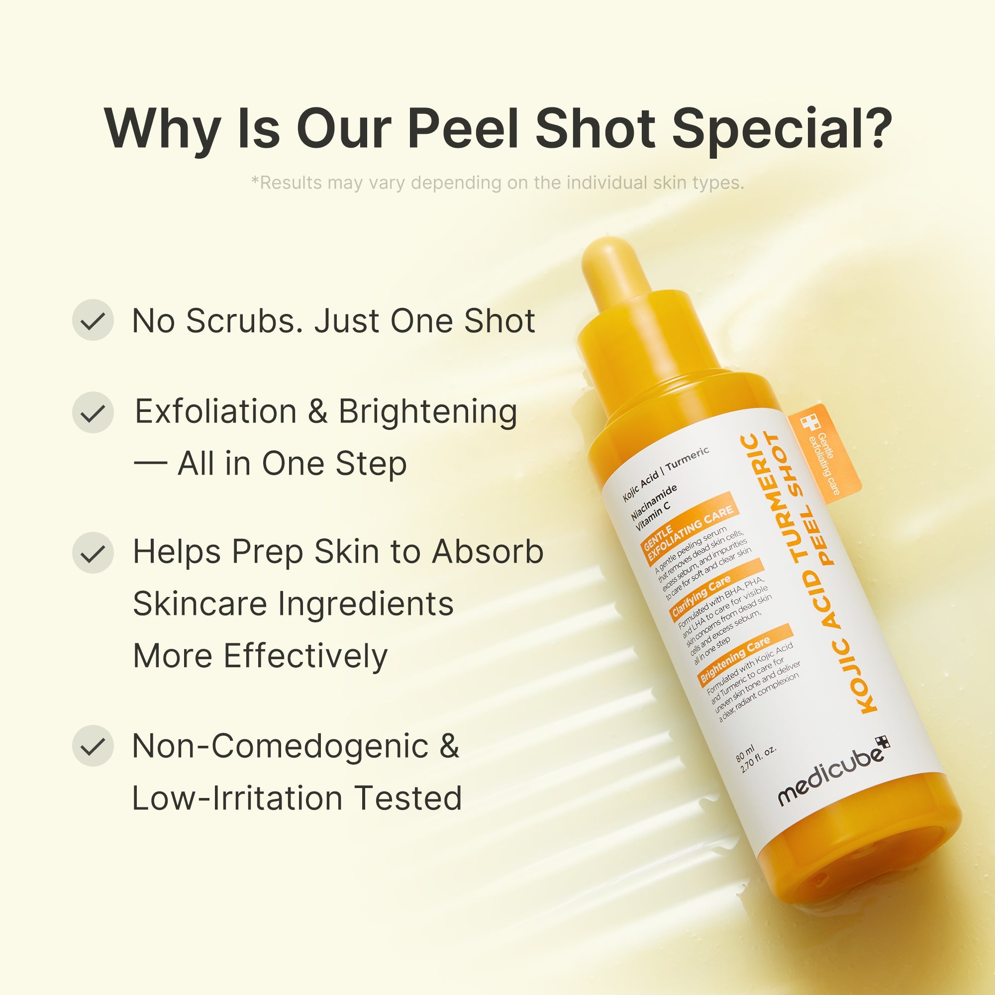 Kojic Acid Turmeric Peel Shot - For Thoughtful K Beauty