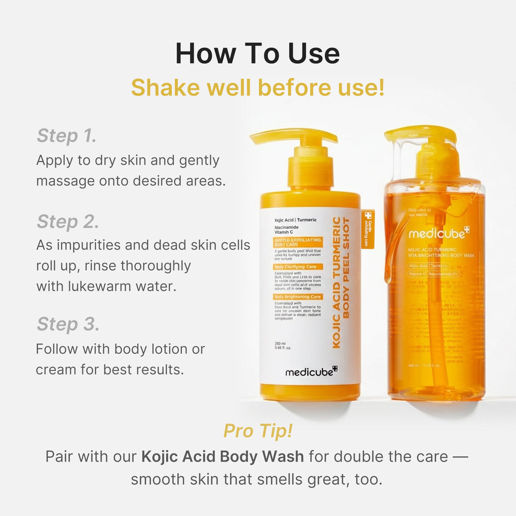 Kojic Acid Turmeric Body Peel Shot - Refined Medicube Routine