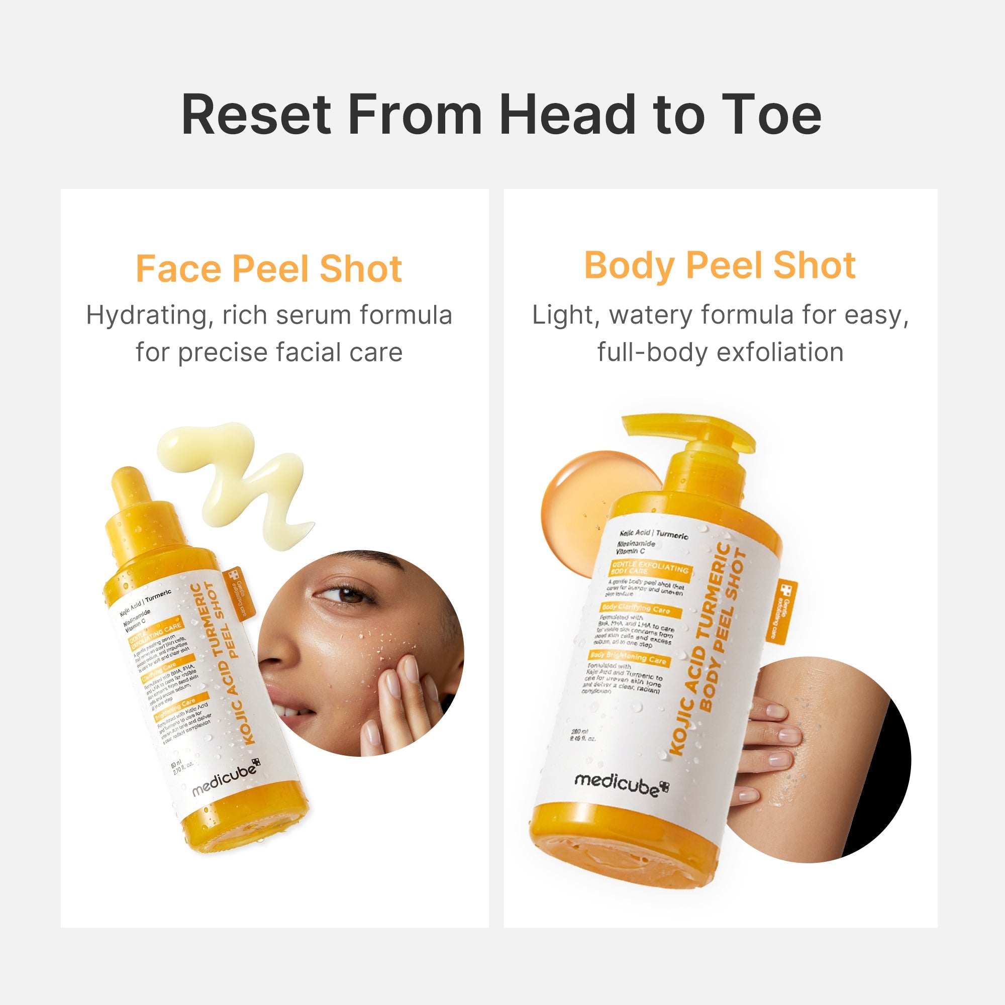 Kojic Acid Turmeric Body Peel Shot - Refined Medicube Routine