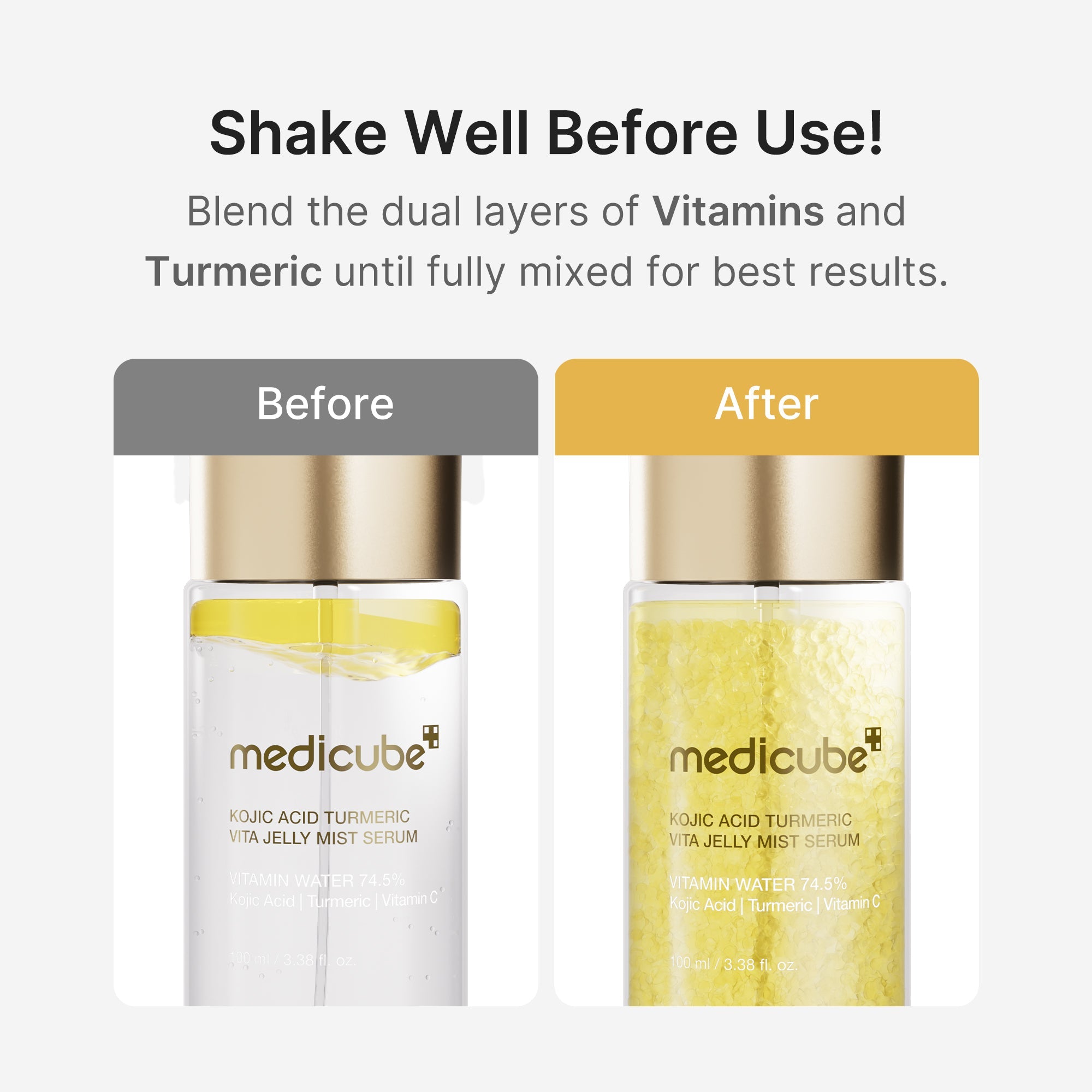 Kojic Acid Turmeric Vitamin Gold Jelly Mist Serum - Everyday Premium K Beauty