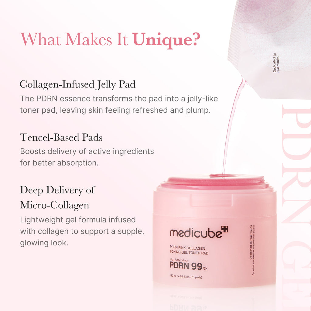 PDRN Pink Collagen Gel Toner Pad - Clean Feel Glow