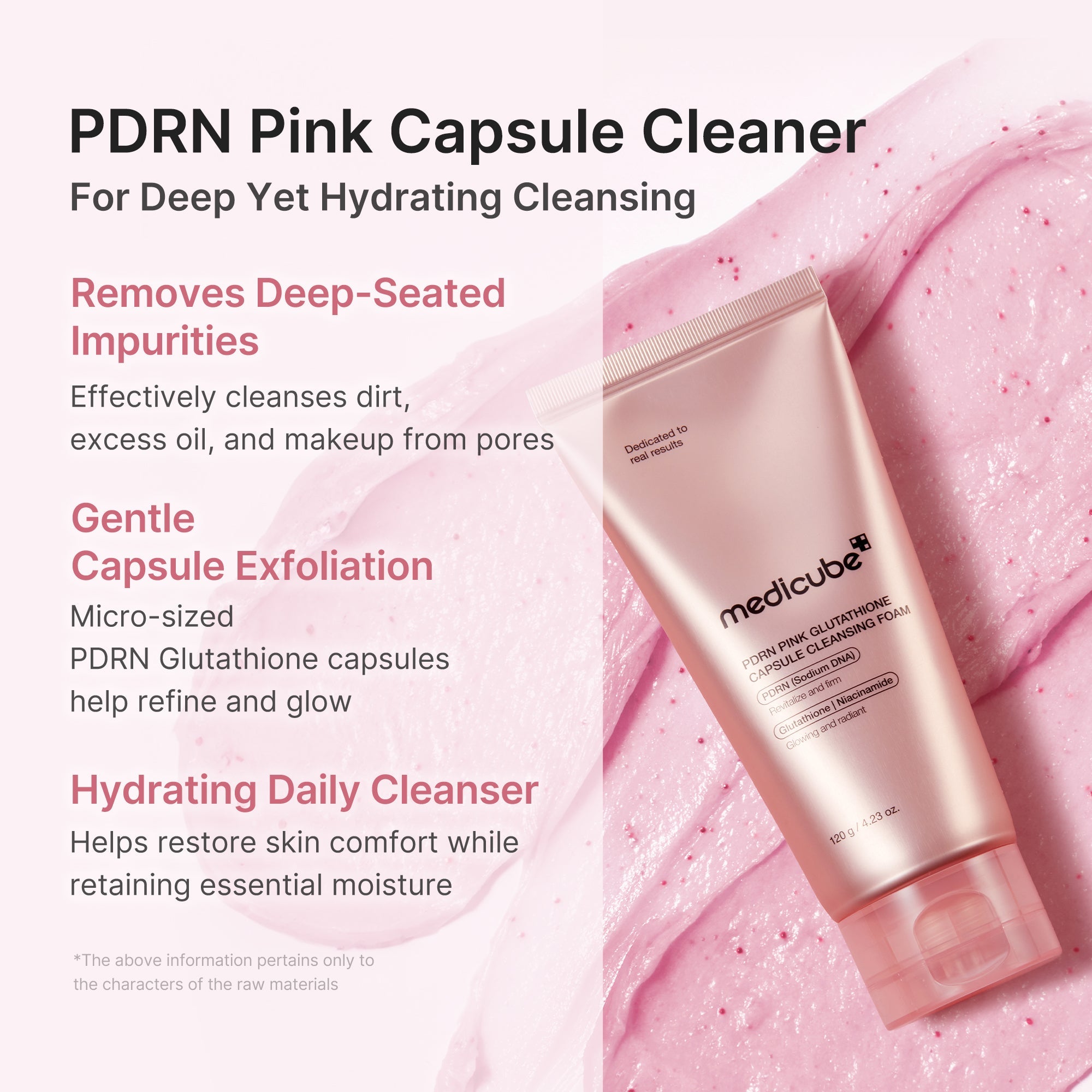 PDRN Pink Glutathione Capsule Foam Cleanser - Routine Made Medicube