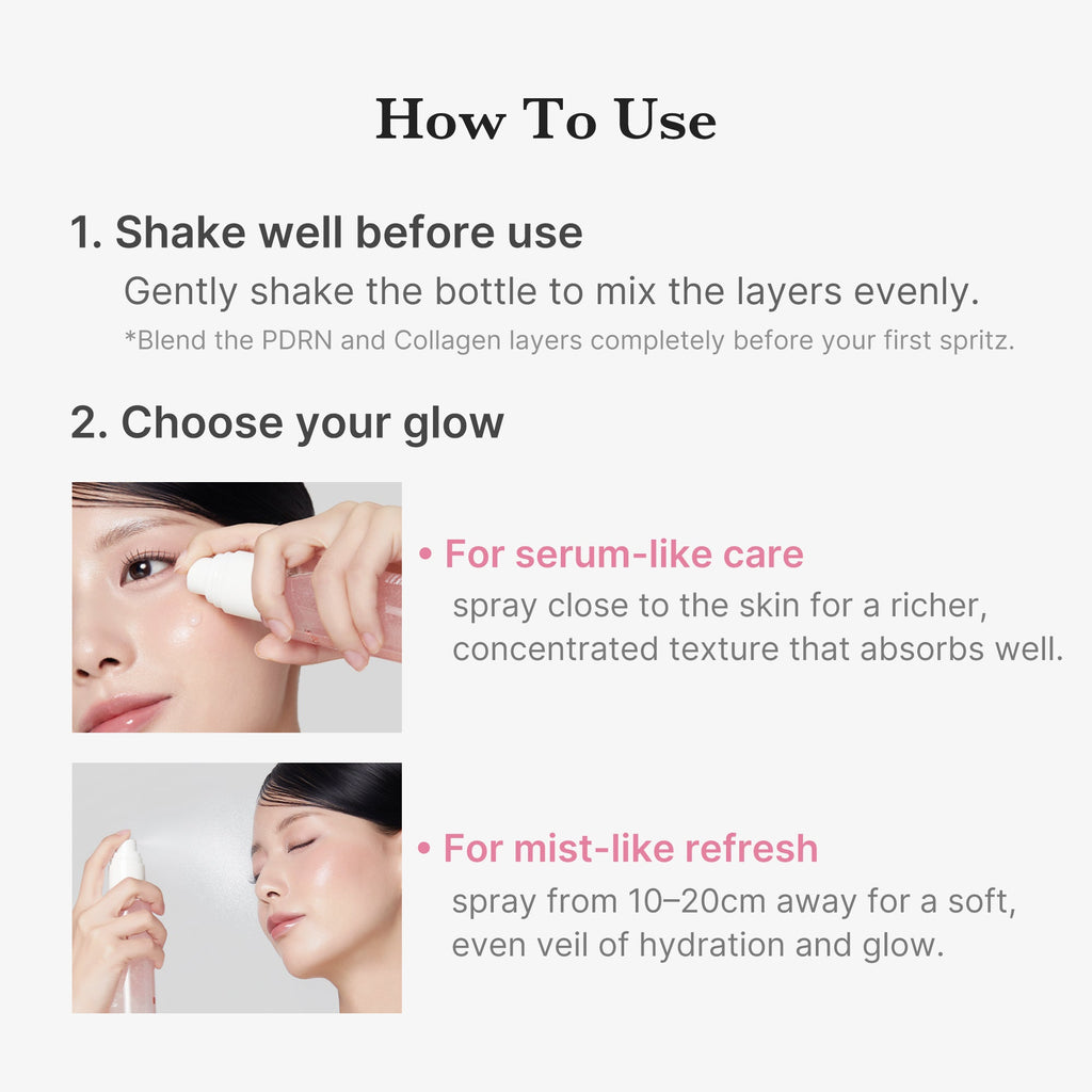 PDRN Pink Collagen Glow Jelly Mist Serum - Stylish Medicube in Hand