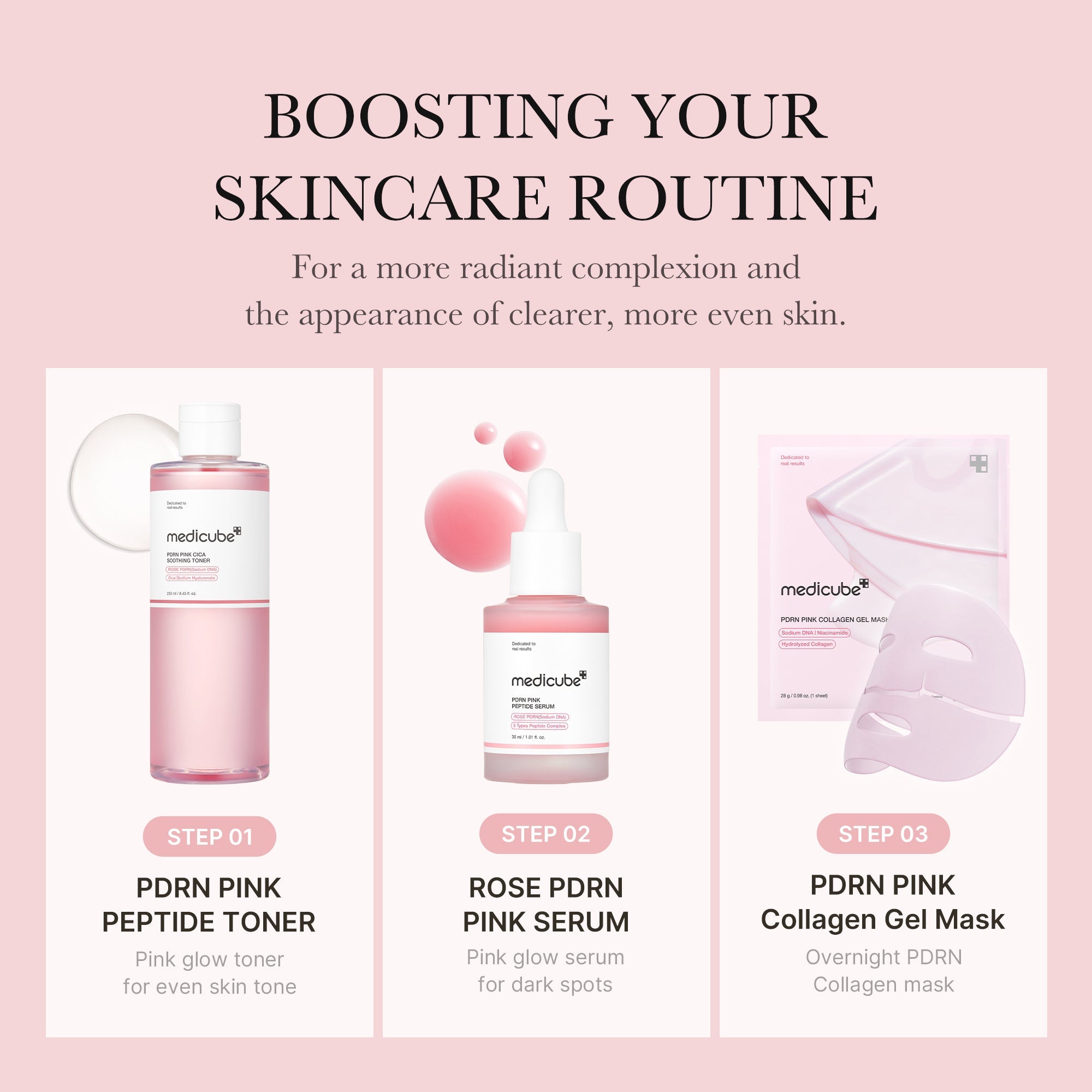 PDRN Pink Peptide Toner - Routine with Medicube