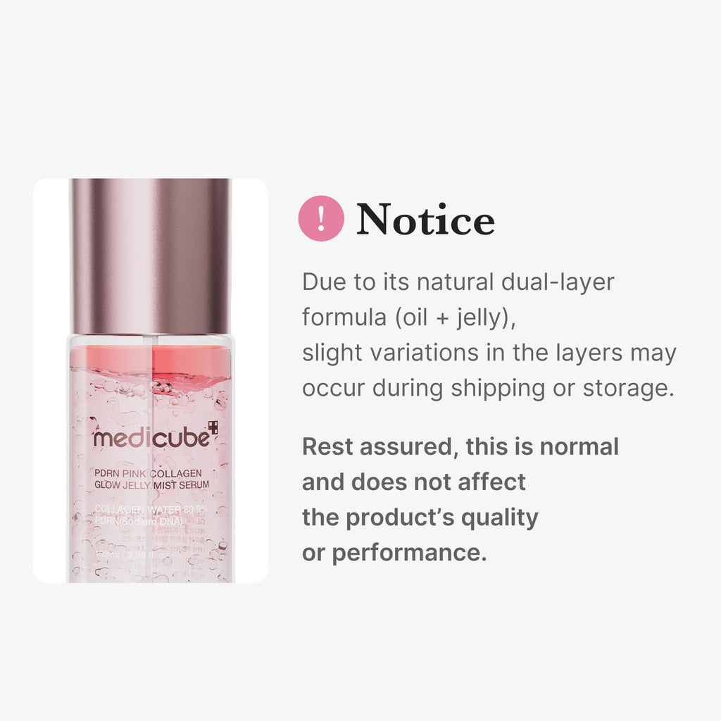 PDRN Pink Collagen Glow Jelly Mist Serum - Stylish Medicube in Hand